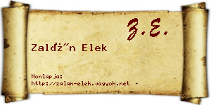 Zalán Elek névjegykártya